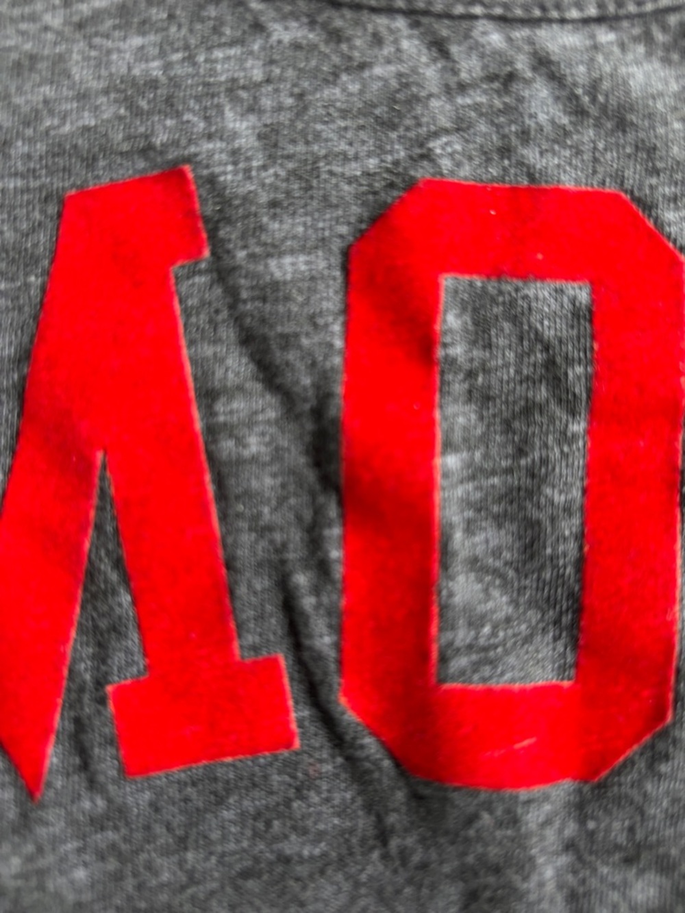 Zadig & Voltaire Dark Navy Blue Long-Sleeve Tee with Red AMOUR Velvet Appliqué - Picture 6 of 9